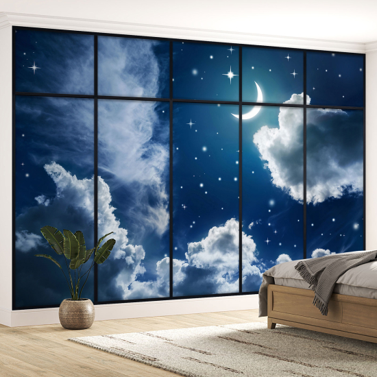 Carta da parati panoramica - Illusione ottica - Cielo stellato