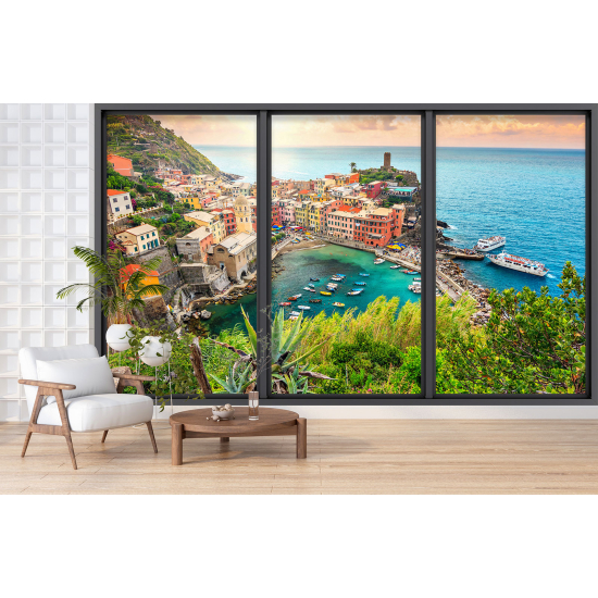 Carta da parati panoramica - Illusione ottica - Cinque Terre