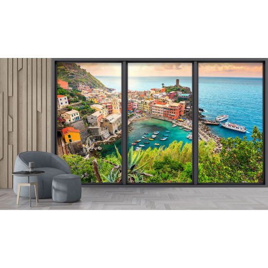 Carta da parati panoramica - Illusione ottica - Cinque Terre