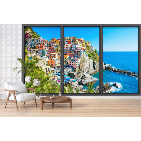 Carta da parati panoramica - Illusione ottica - Cinque Terre
