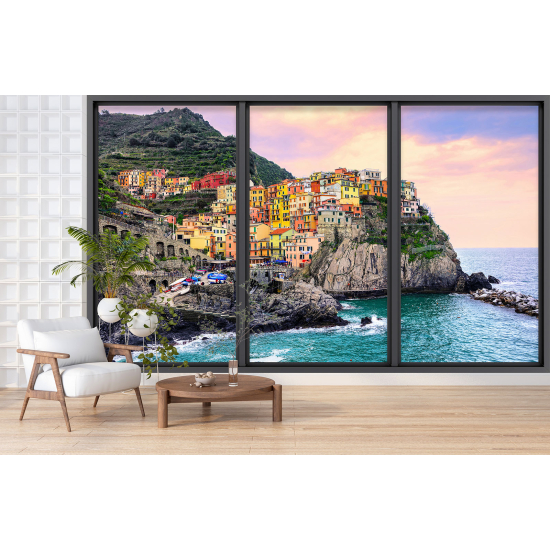 Carta da parati panoramica - Illusione ottica - Cinque Terre
