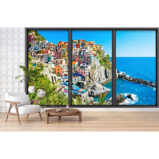 Carta da parati panoramica - Illusione ottica - Cinque Terre
