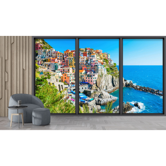 Carta da parati panoramica - Illusione ottica - Cinque Terre