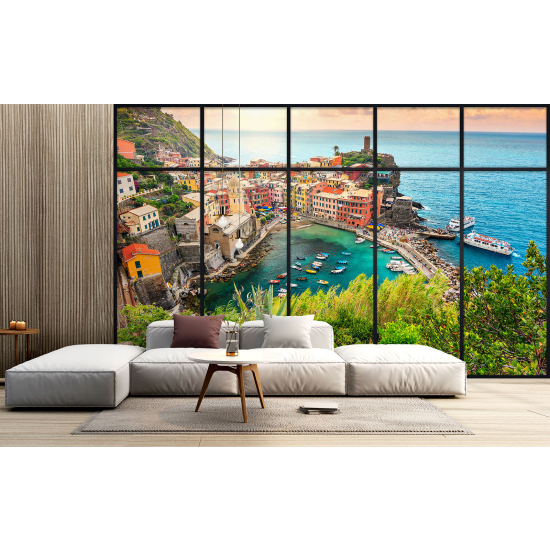 Carta da parati panoramica - Illusione ottica - Cinque Terre