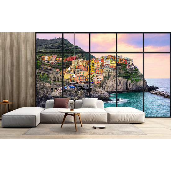 Carta da parati panoramica - Illusione ottica - Cinque Terre