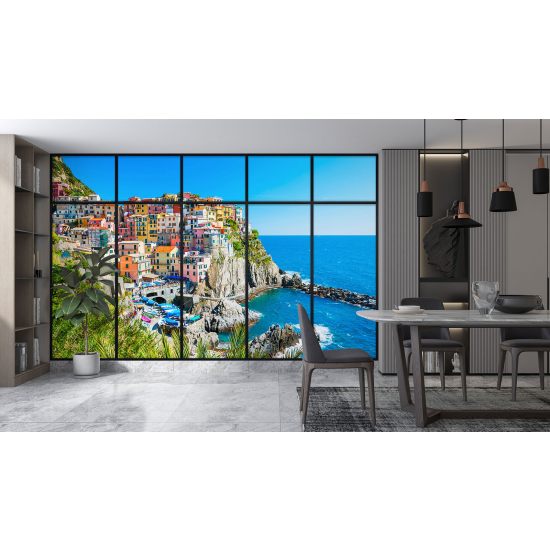 Carta da parati panoramica - Illusione ottica - Cinque Terre
