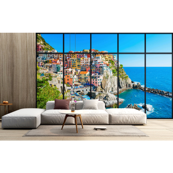 Carta da parati panoramica - Illusione ottica - Cinque Terre