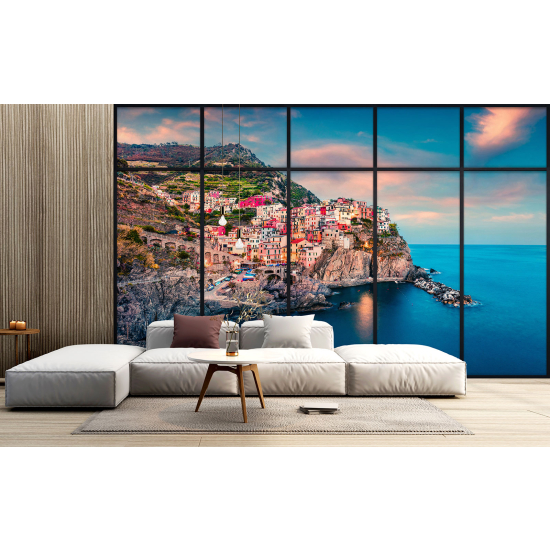 Carta da parati panoramica - Illusione ottica - Cinque Terre