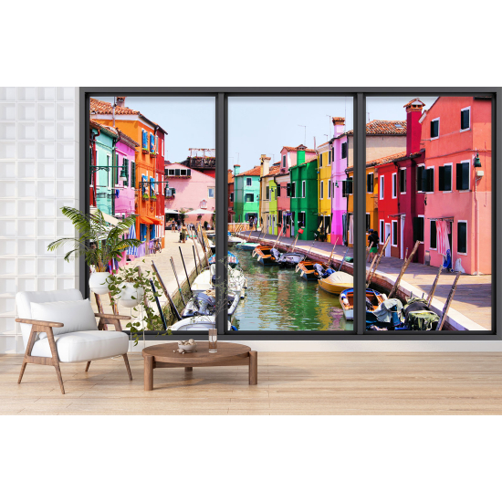 Carta da parati panoramica - Illusione ottica - Città di Burano