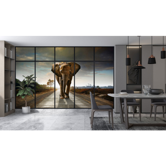 Carta da parati panoramica - Illusione ottica - Elefante