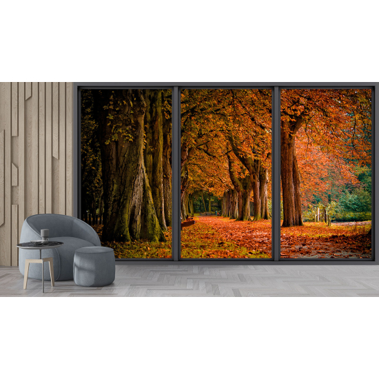Carta da parati panoramica - Illusione ottica - Foresta