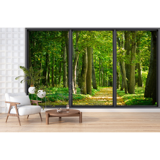 Carta da parati panoramica - Illusione ottica - Foresta