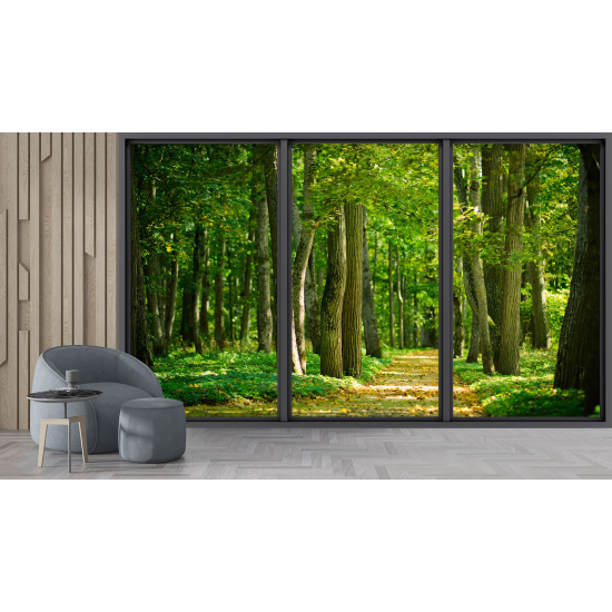 Carta da parati panoramica - Illusione ottica - Foresta