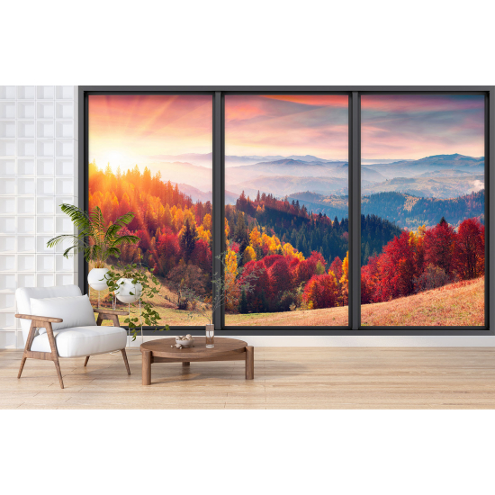 Carta da parati panoramica - Illusione ottica - Foresta autunnale