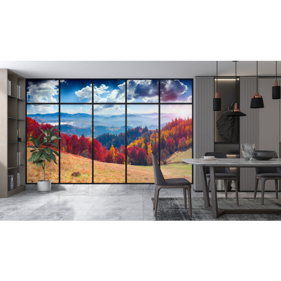 Carta da parati panoramica - Illusione ottica - Foresta autunnale