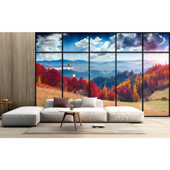 Carta da parati panoramica - Illusione ottica - Foresta autunnale