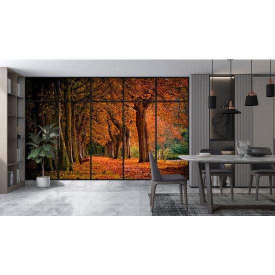 Carta da parati panoramica - Illusione ottica - Foresta autunnale