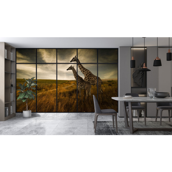 Carta da parati panoramica - Illusione ottica - Giraffe