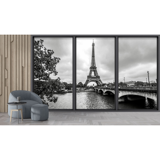 Carta da parati panoramica - Illusione ottica - Parigi Torre Eiffel