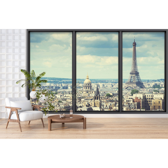Carta da parati panoramica - Illusione ottica - Parigi Torre Eiffel