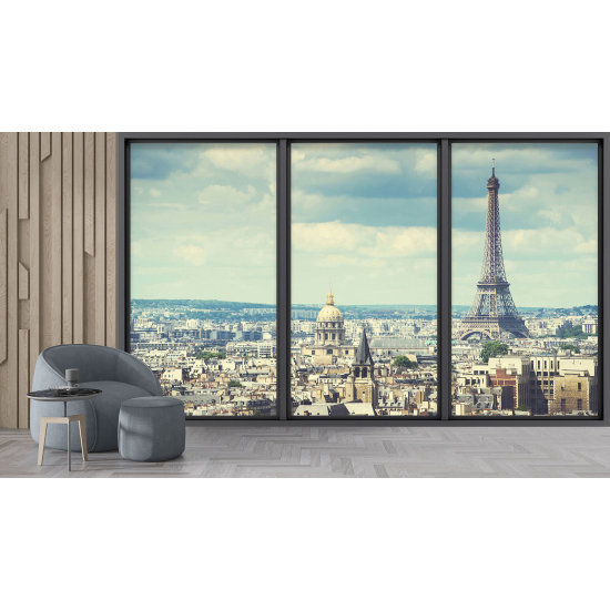 Carta da parati panoramica - Illusione ottica - Parigi Torre Eiffel