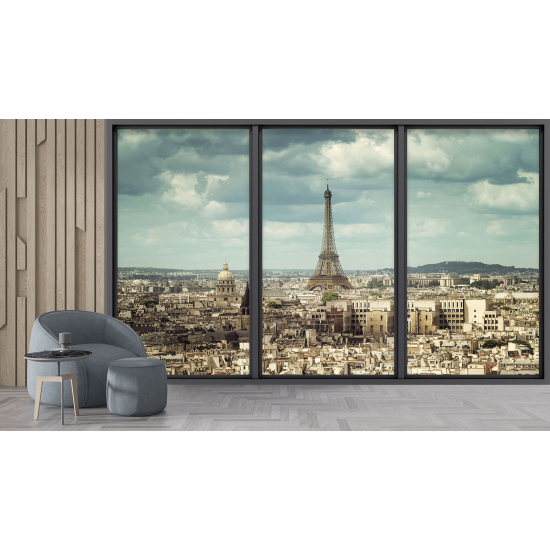 Carta da parati panoramica - Illusione ottica - Parigi Torre Eiffel
