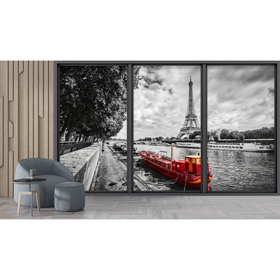 Carta da parati panoramica - Illusione ottica - Parigi Torre Eiffel