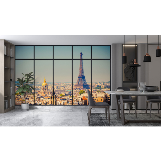 Carta da parati panoramica - Illusione ottica - Parigi torre Eiffel