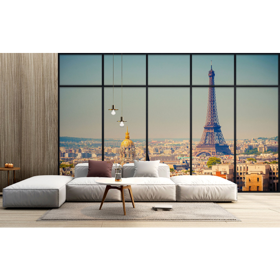 Carta da parati panoramica - Illusione ottica - Parigi torre Eiffel