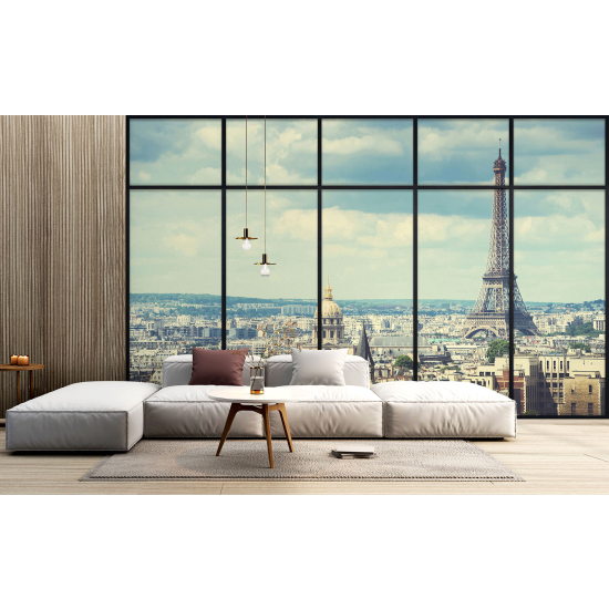 Carta da parati panoramica - Illusione ottica - Parigi torre Eiffel