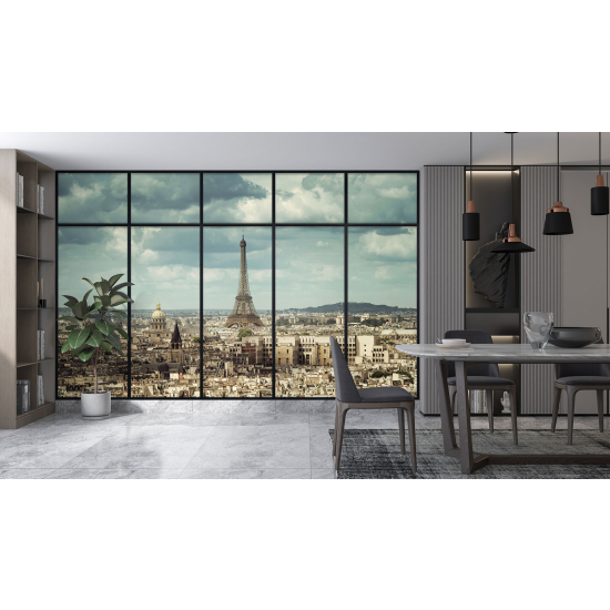 Carta da parati panoramica - Illusione ottica - Parigi torre Eiffel