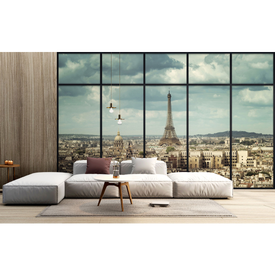 Carta da parati panoramica - Illusione ottica - Parigi torre Eiffel