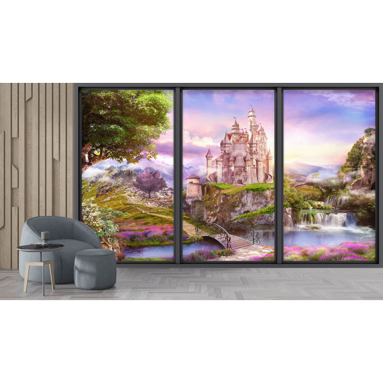 Carta da parati panoramica - Illusione ottica per Bambini - Castello