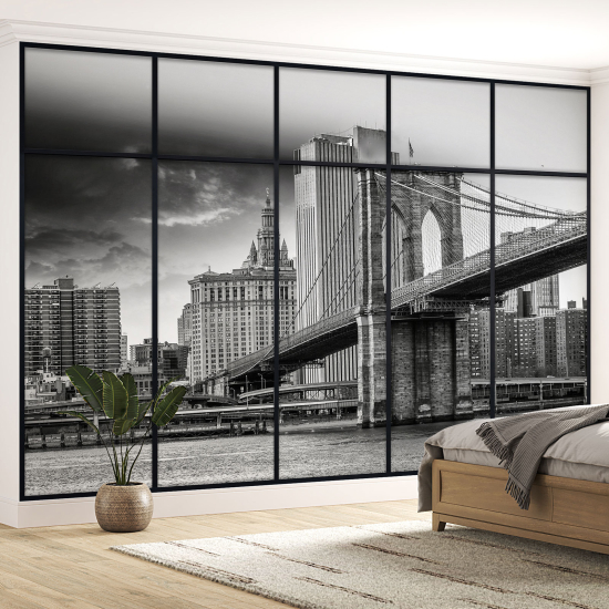 Carta da parati panoramica - Illusione ottica - Ponte di Brooklyn