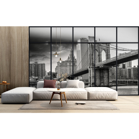 Carta da parati panoramica - Illusione ottica - Ponte di Brooklyn