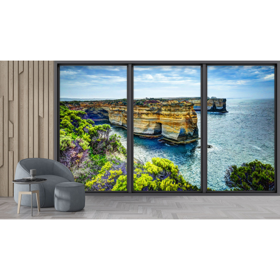 Carta da parati panoramica - Illusione ottica - Scogliere