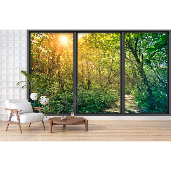 Carta da parati panoramica - Illusione ottica - Sentiero foresta
