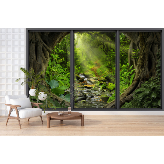 Carta da parati panoramica - Illusione ottica - Sentiero foresta