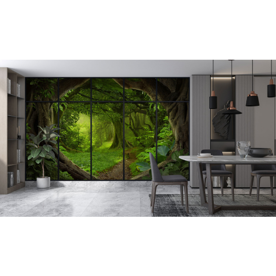 Carta da parati panoramica - Illusione ottica - Sentiero foresta