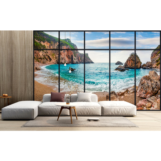 Carta da parati panoramica - Illusione ottica - Spiaggia