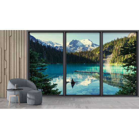 Carta da parati panoramica - Illusione ottica - Vista lago