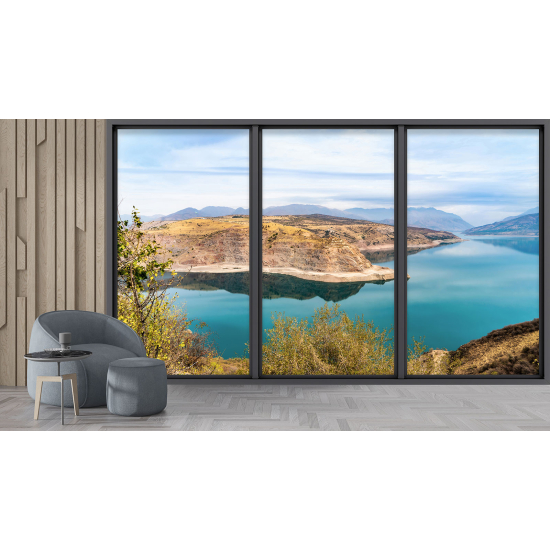 Carta da parati panoramica - Illusione ottica - Vista lago