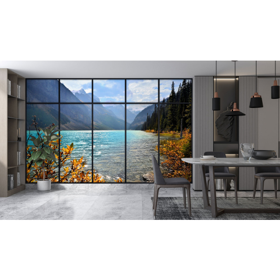 Carta da parati panoramica - Illusione ottica - Vista lago