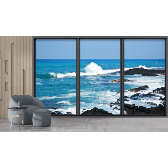 Carta da parati panoramica - Illusione ottica - Vista mare