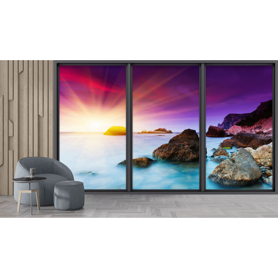 Carta da parati panoramica - Illusione ottica - Vista mare