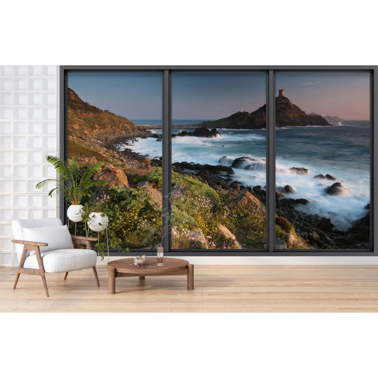 Carta da parati panoramica - Illusione ottica - Vista mare