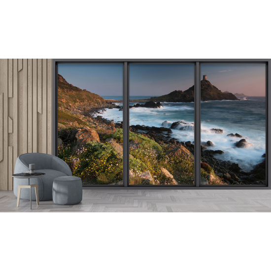 Carta da parati panoramica - Illusione ottica - Vista mare