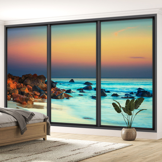 Carta da parati panoramica - Illusione ottica - Vista mare