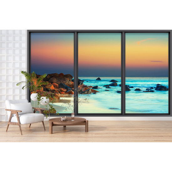 Carta da parati panoramica - Illusione ottica - Vista mare