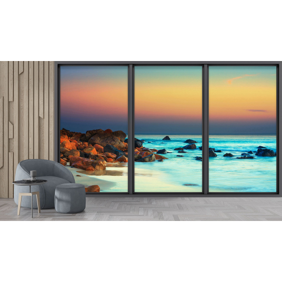 Carta da parati panoramica - Illusione ottica - Vista mare